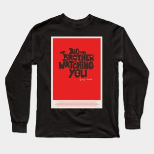 Orwellian Tribute - „Big Brother is Watching You“ - Dystopian Art Poster in Classic Colors Long Sleeve T-Shirt